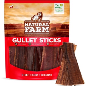 image:imageNatural Farm Beef Jerky Gullet Sticks Flat  5Inch 20Pack Grassfed Beef Glucosamine amp Chondroitin Rich Flavor Highly Digestible Chewy Yet Tender20 Count Pack of 1