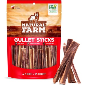 image:imageNatural Farm Beef Jerky Gullet Sticks Flat  5Inch 20Pack Grassfed Beef Glucosamine amp Chondroitin Rich Flavor Highly Digestible Chewy Yet Tender25 Count Pack of 1