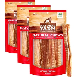 image:imageNatural Farm Beef Trachea 12 Inch 8 Pack 100 Beef Chews Natural Glucosamine and Chondroitin for Joint amp Hip Mobility Bone Strength  Low Fat Crunchy amp Crispy Treats for All Dogs12 Inch Pack of 3