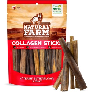 image:imageNatural Farm Bully Coated Gourmet Collagen Sticks 12 Inch 5 Pack Real Bully Beef Coated 95 Natural Collagen Supports Healthy Joints Skin amp Coat  Best for Small amp Medium DogsPeanut Butter