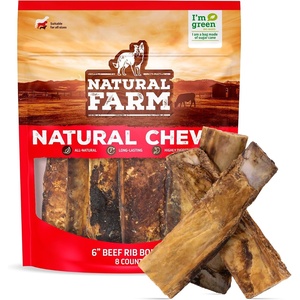 image:imageNatural Farm Dog Bones for Large Dogs 56 Inch 2Pack 100 Beef Bone Marrow Dog Treats High in Minerals amp Vitamins GrainFree LongLasting Bones Chews Supports Dental Health6 Inch Ribs  Beef  8 Pack