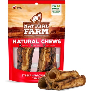image:imageNatural Farm Dog Bones for Large Dogs 56 Inch 2Pack 100 Beef Bone Marrow Dog Treats High in Minerals amp Vitamins GrainFree LongLasting Bones Chews Supports Dental Health56 Inch Natural Marrow Bone  Beef  2 Pack