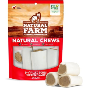 image:imageNatural Farm Filled Dog Bones Bully Stick Flavor 56 Inch 3 Pack Limited Ingredient Stuffed Dental Dog Bone Treats for Large DogsChicken