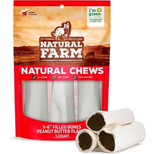 image:imageNatural Farm Filled Dog Bones Bully Stick Flavor 56 Inch 3 Pack Limited Ingredient Stuffed Dental Dog Bone Treats for Large DogsPeanut Butter
