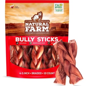 image:imageNatural Farm OdorFree Braided Bully Sticks 6 Inch 5 Pack  100 GrassFed Beef GrainFree Low Fat amp Fully Digestible Best Dental Treats  Safest Long Lasting Pizzle Chews to Keep Your Dog Busy45Inch