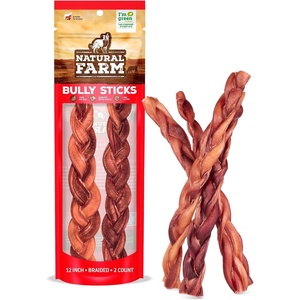 image:imageNatural Farm OdorFree Braided Bully Sticks 6 Inch 5 Pack  100 GrassFed Beef GrainFree Low Fat amp Fully Digestible Best Dental Treats  Safest Long Lasting Pizzle Chews to Keep Your Dog Busy12inch