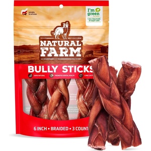 image:imageNatural Farm OdorFree Braided Bully Sticks 6 Inch 5 Pack  100 GrassFed Beef GrainFree Low Fat amp Fully Digestible Best Dental Treats  Safest Long Lasting Pizzle Chews to Keep Your Dog Busy6inch