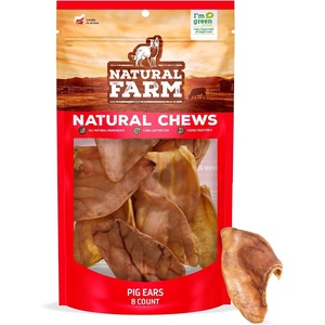 image:imageNatural Farm Pig Ears for Dogs 25 Pack AllNatural WholeThick Pigs Ears Single Ingredient amp Highly Digestible Better Than Rawhide Dog Snacks Dog Pig Ears for Puppy Medium amp Large DogsFull Ears