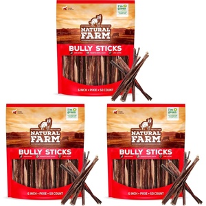 image:imageNatural Farm Pixie Bully Sticks 10 Inch 12 Pack Pet Pizzle Chew ExtraThin Pet Treats  GrainFree High Protein Best Rawhide Alternative for Small Puppies or Senior Dogs6 Inch  50 Count Pack of 3