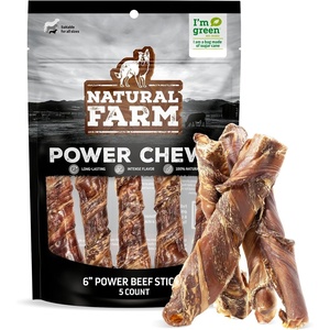 image:imageNatural Farm Power Beef Sticks Dog Chews 6 15Pack 2in1 Power Chews Premium Bully Cheek Wrapped in Beef Esophagus for Double Chewing Time Promotes Dental Health Great for Medium DogsBeef