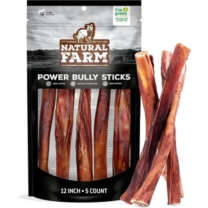 image:imageNatural Farm Power Bully Sticks Dog Chews 6 5Pack 2in1 Power Chews Premium Beef Cheek Wrapped in Beef Pizzle LongLasting Great Dog Dental Treats Fro Small Medium amp Large Dogs12inch