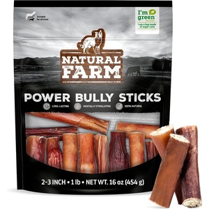 image:imageNatural Farm Power Bully Sticks Dog Chews 6 5Pack 2in1 Power Chews Premium Beef Cheek Wrapped in Beef Pizzle LongLasting Great Dog Dental Treats Fro Small Medium amp Large Dogs24inch