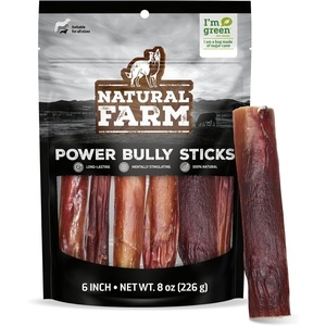 image:imageNatural Farm Power Bully Sticks Dog Chews 6 5Pack 2in1 Power Chews Premium Beef Cheek Wrapped in Beef Pizzle LongLasting Great Dog Dental Treats Fro Small Medium amp Large Dogs6inch