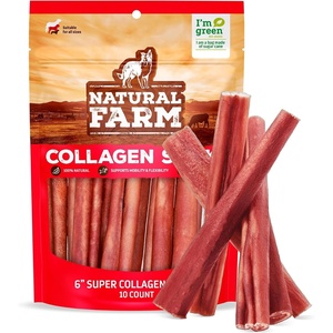 image:imageNatural Farm OdorFree Super Collagen Dog Chews 6Inch 25Pack The First Ever Real Bull Sticks Alternative 100 Natural Angus Hide Collagen Treats  More Protein More Chew Time for All Dogs6Inch